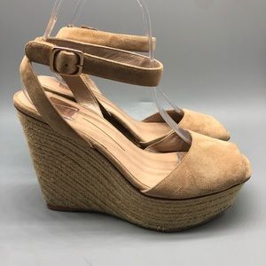 Dolce Vita tan suede platform espadrille sandals